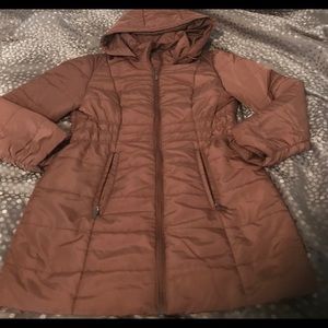 Women's brown hooded jacket